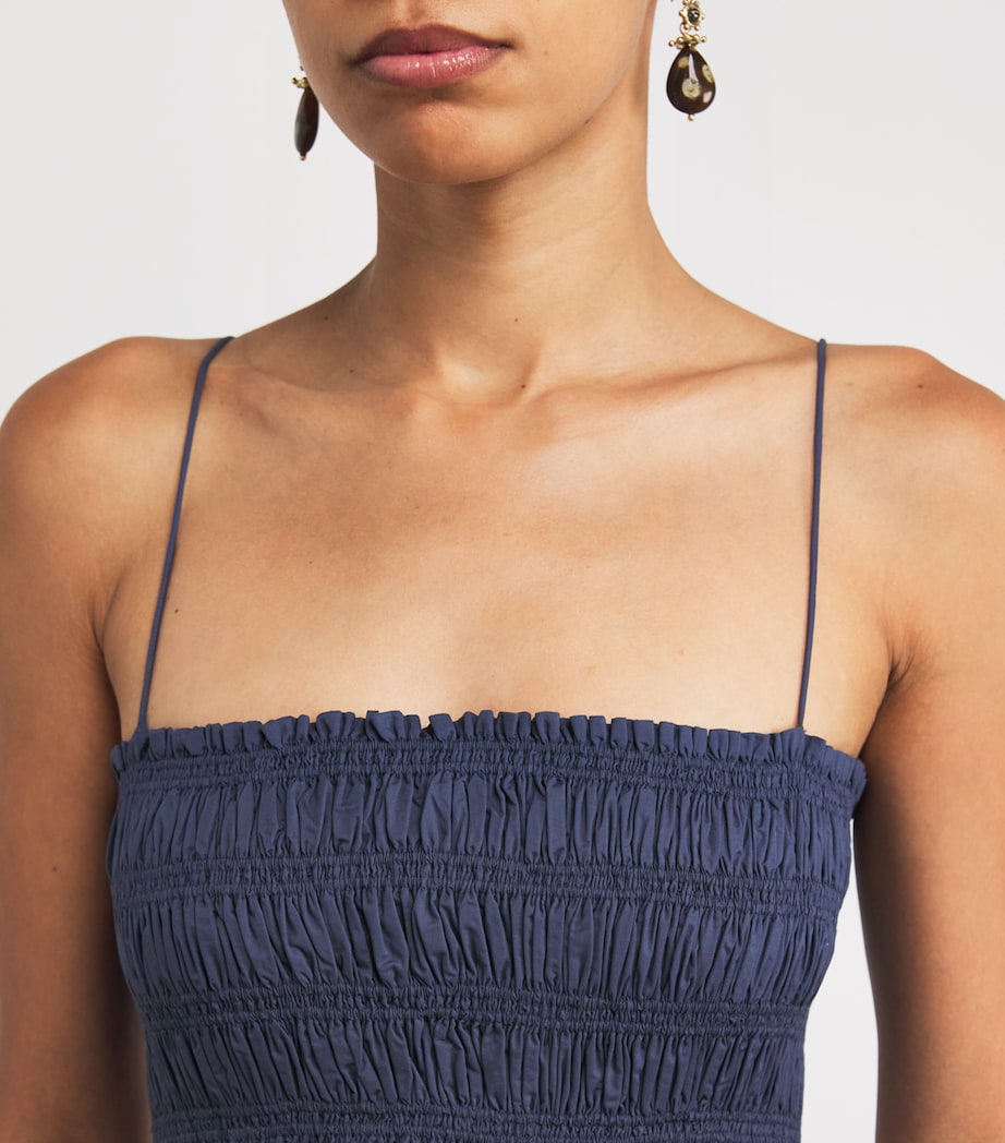 Organic Cotton Shirred Midi Dress DUSK Image 6