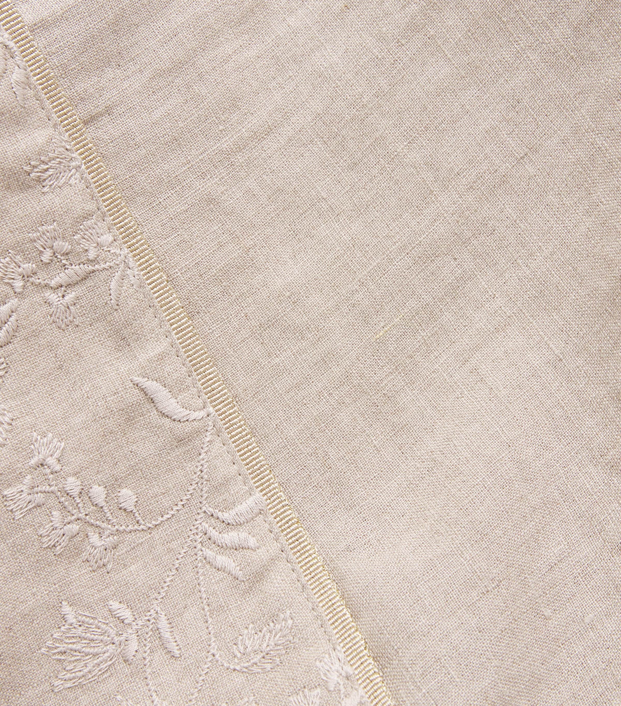 Eleventy Womens x Harrods Linen Embroidered Kimono Sabbia Image 5