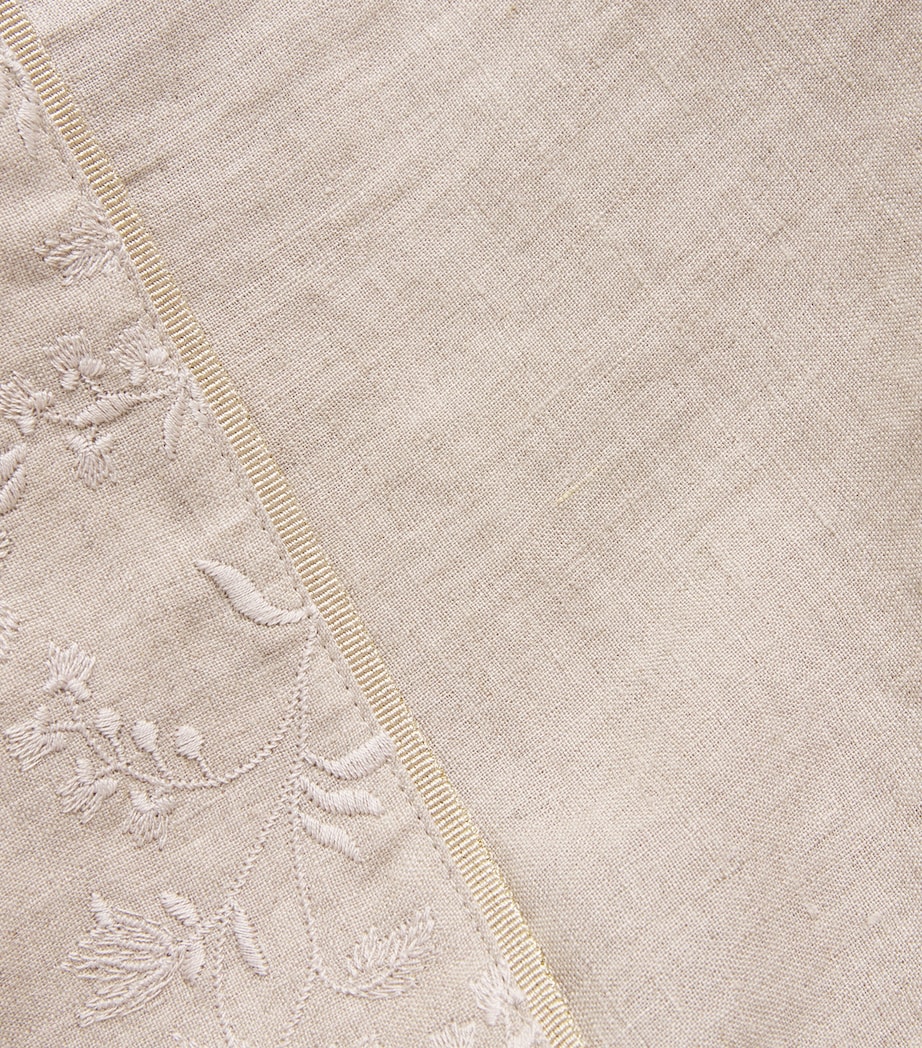 Eleventy Womens x Harrods Linen Embroidered Kimono Sabbia Image 5