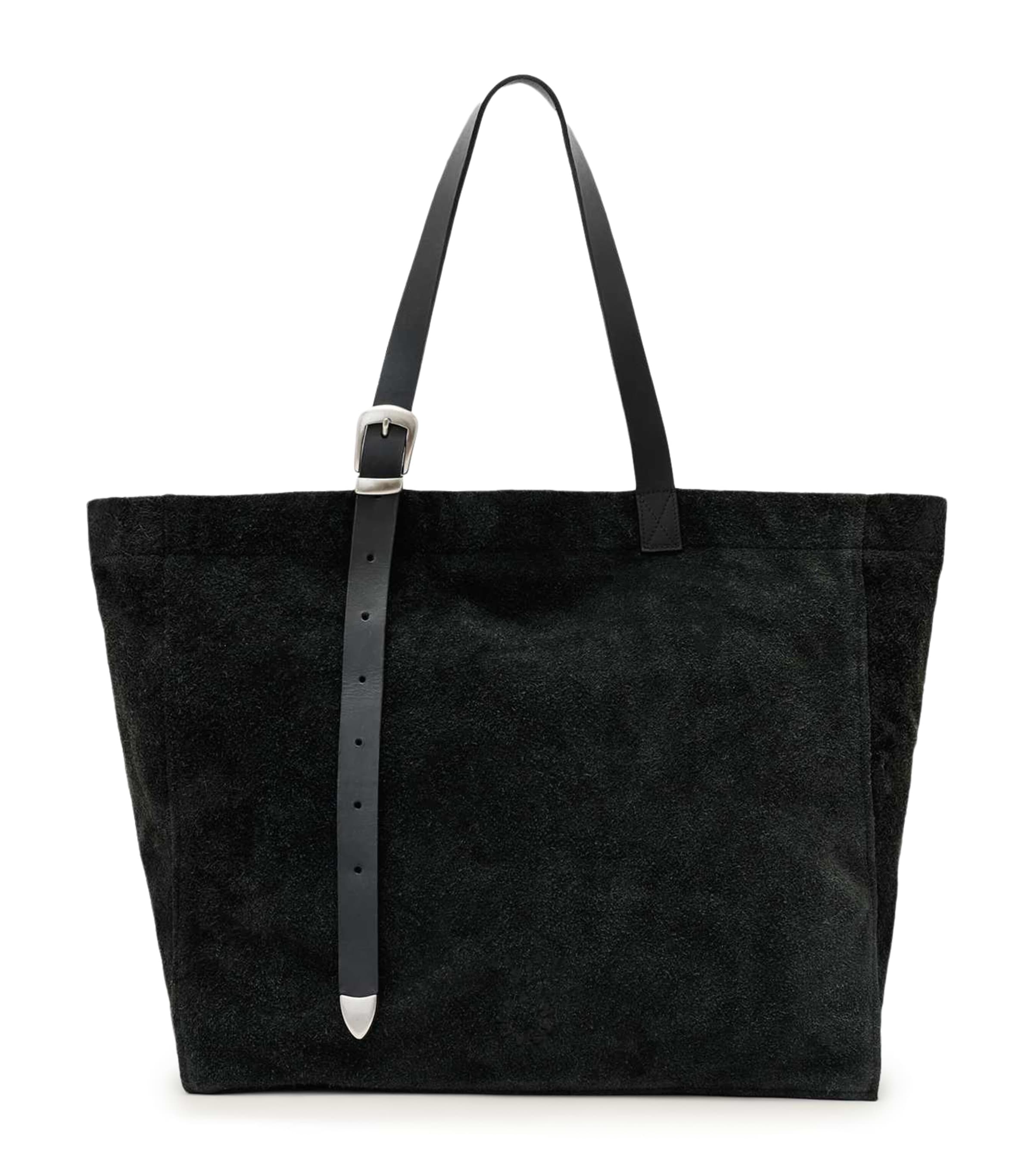 AllSaints Large Suede Haven Tote Bag Black Image 1