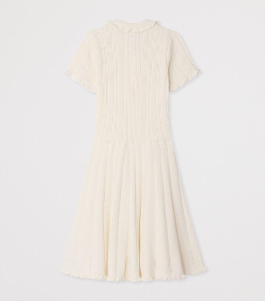 Bonpoint Cotton-Cashmere Collared Dress (10-14 Years) Craie Image 2