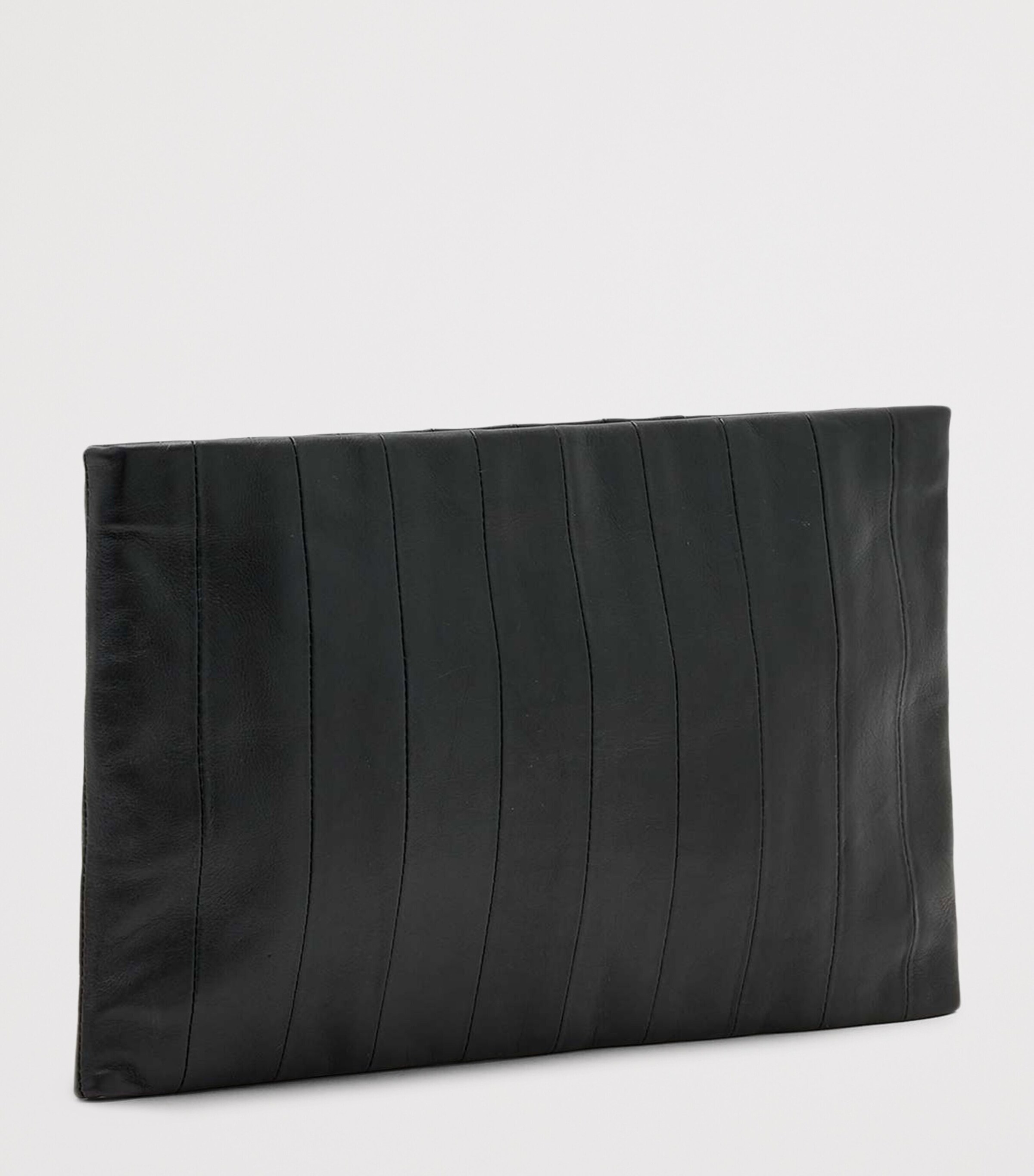 AllSaints Leather Panelled Bettina Clutch Bag Black Image 3