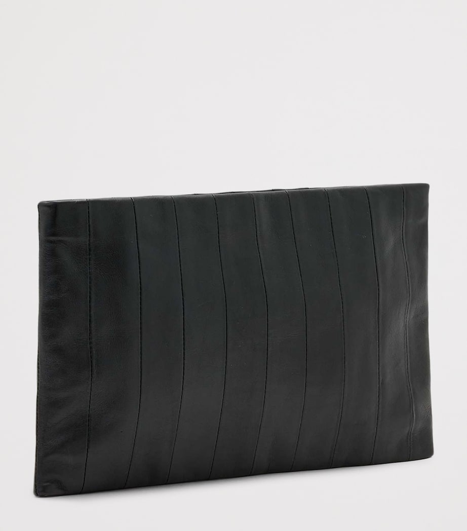 AllSaints Leather Panelled Bettina Clutch Bag Black Image 3