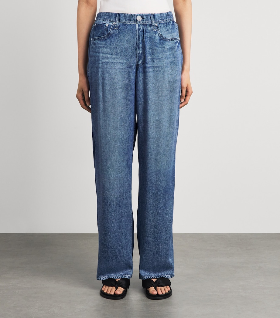 Rag & Bone Womens Miramar Denim-Effect Sweatpants Lgoon Image 4