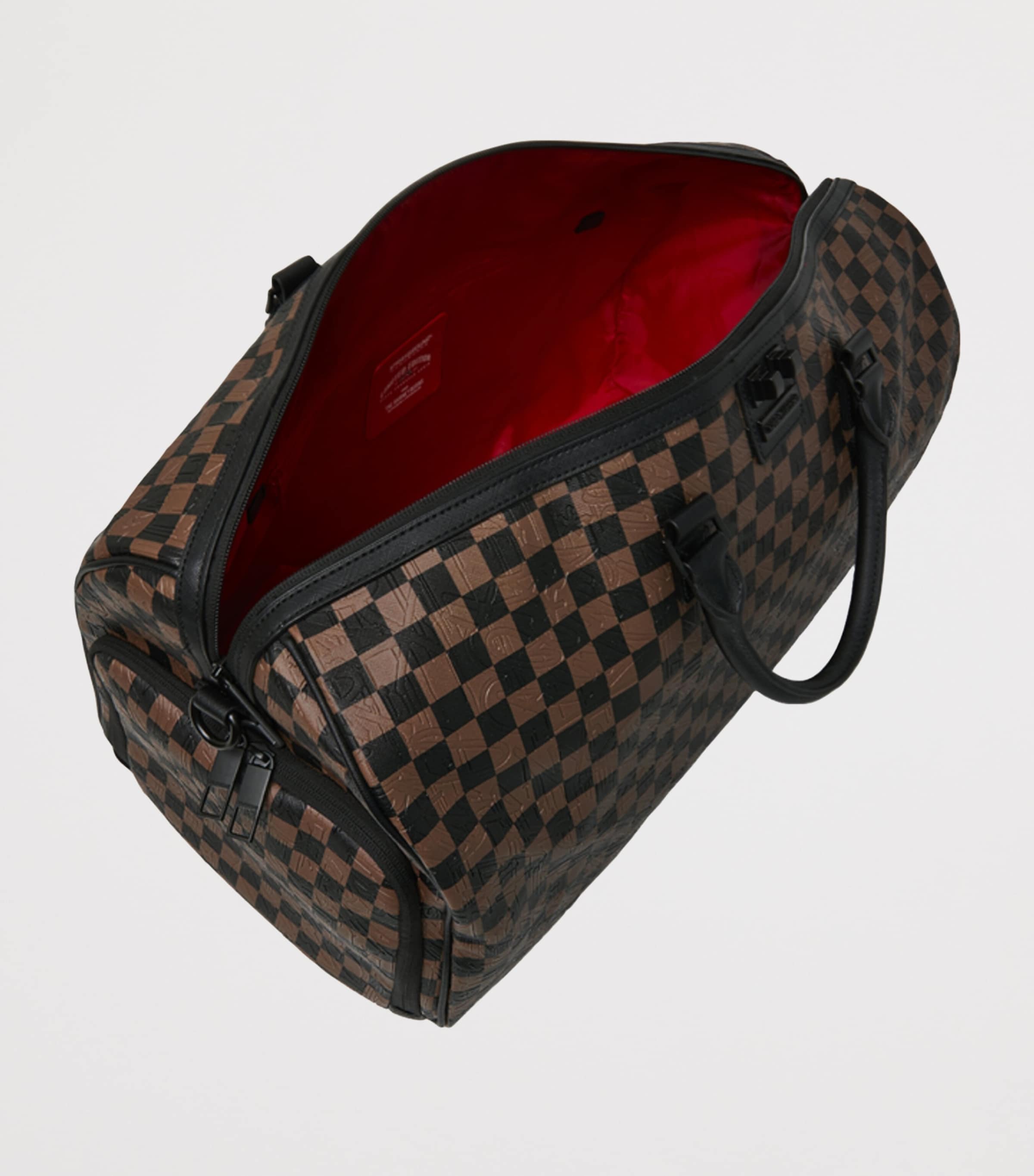 Embossed Check Holdall BROWN Image 5