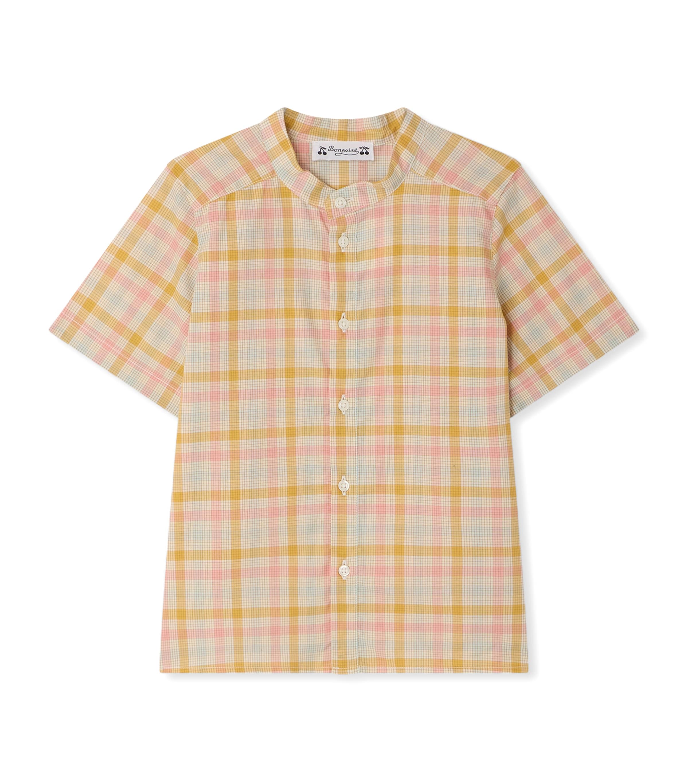 Bonpoint Cotton Check Shirt (10-14 Years) Ca Rose Image 1