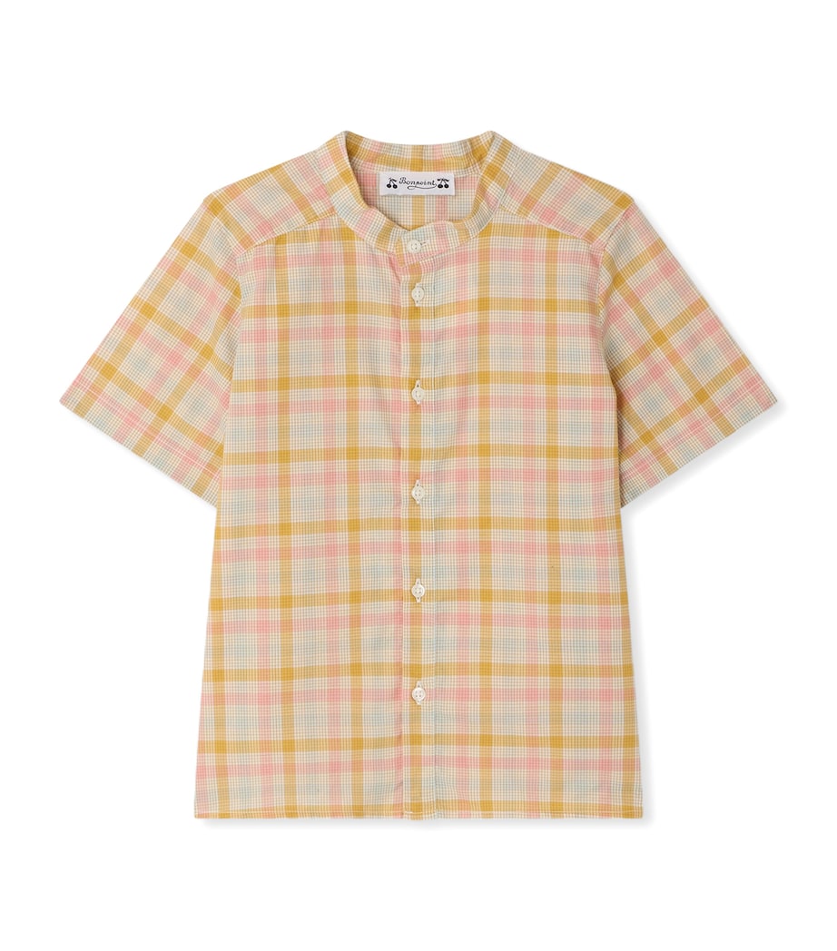 Bonpoint Cotton Check Shirt (10-14 Years) Ca Rose Image 1