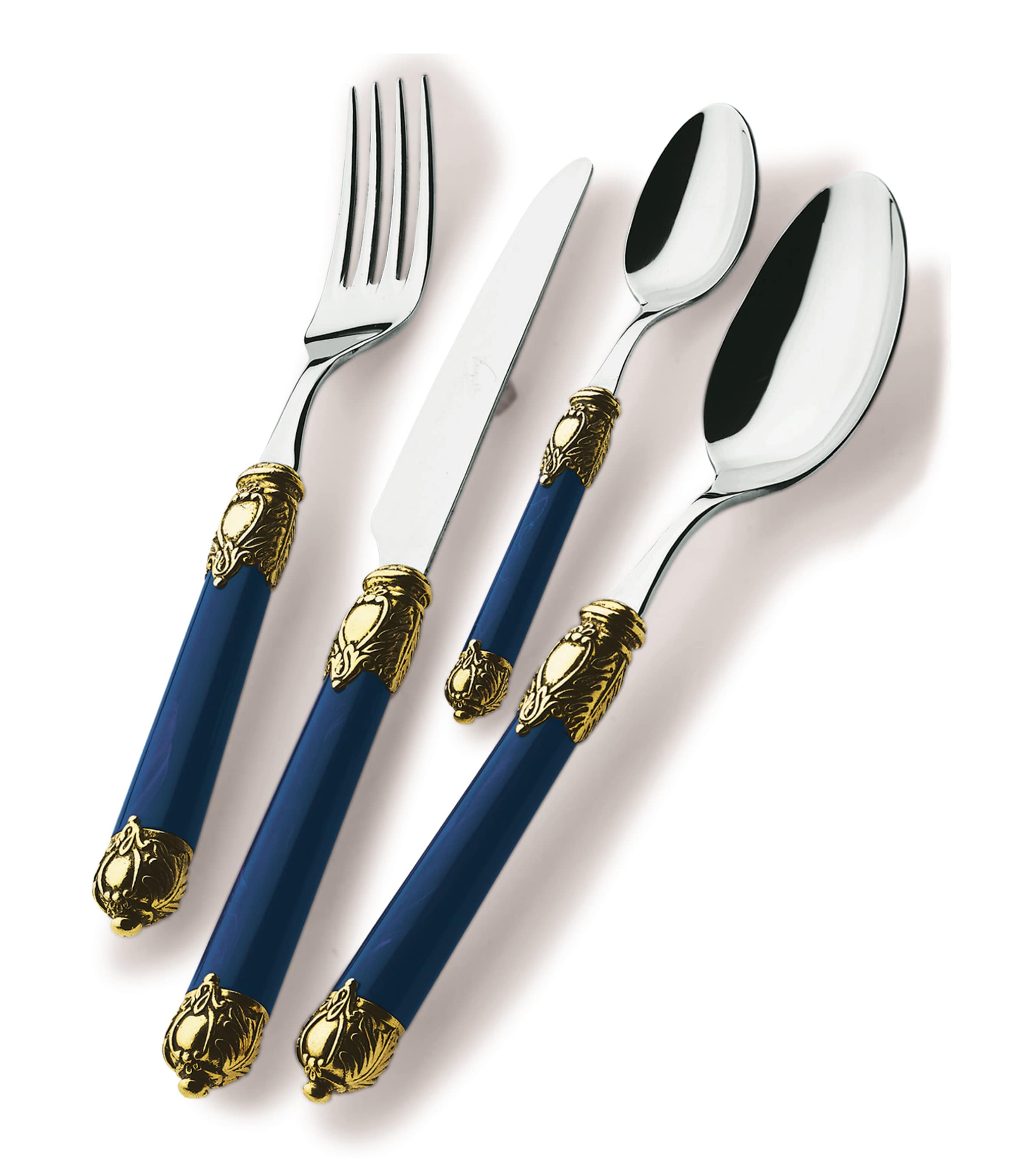 Bugatti Rinascimento Stainless Steel 24-piece Cutlery Set In Blue