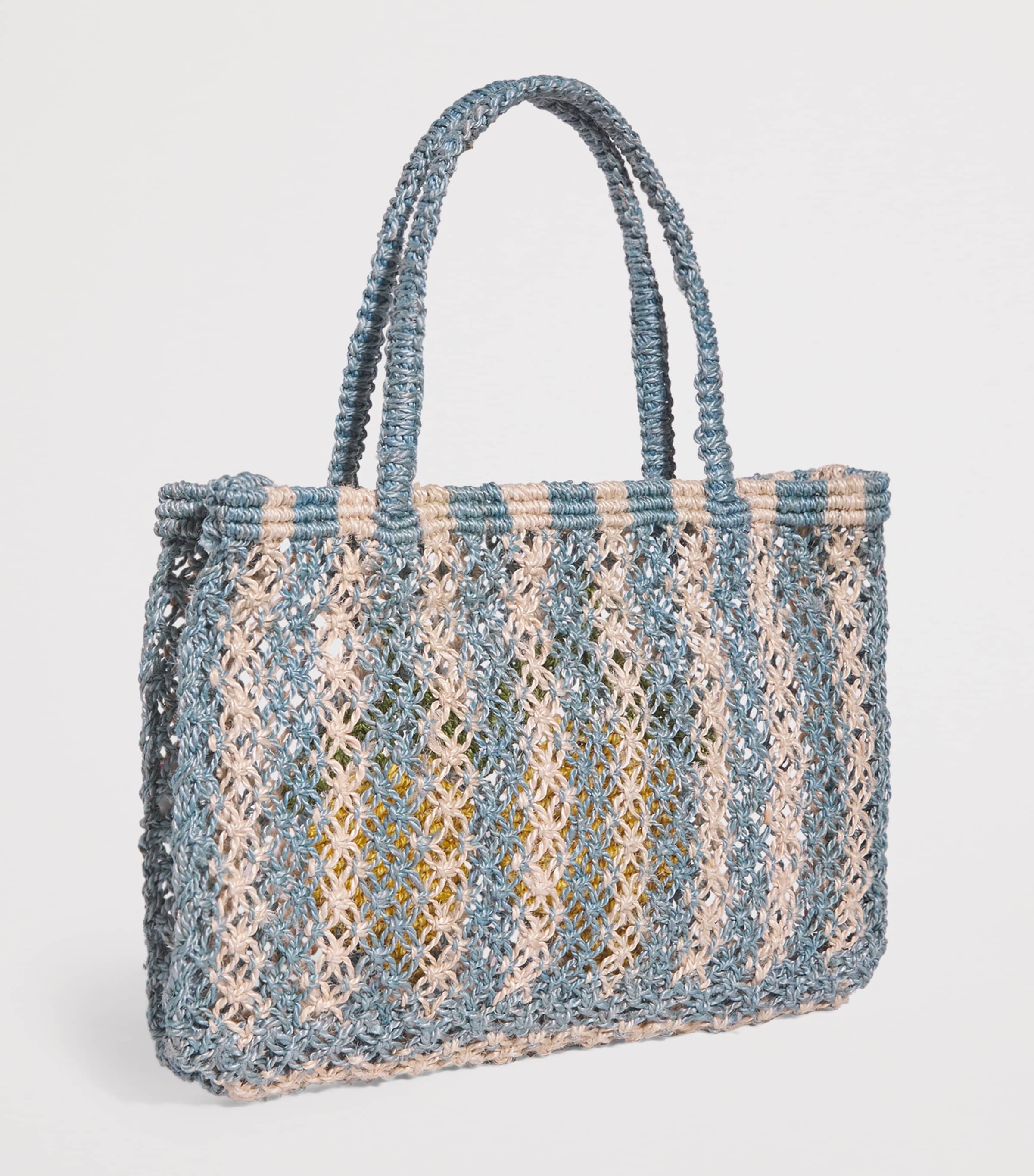 Small Stripe Lemons Tote Bag SKY NATURAL Image 3