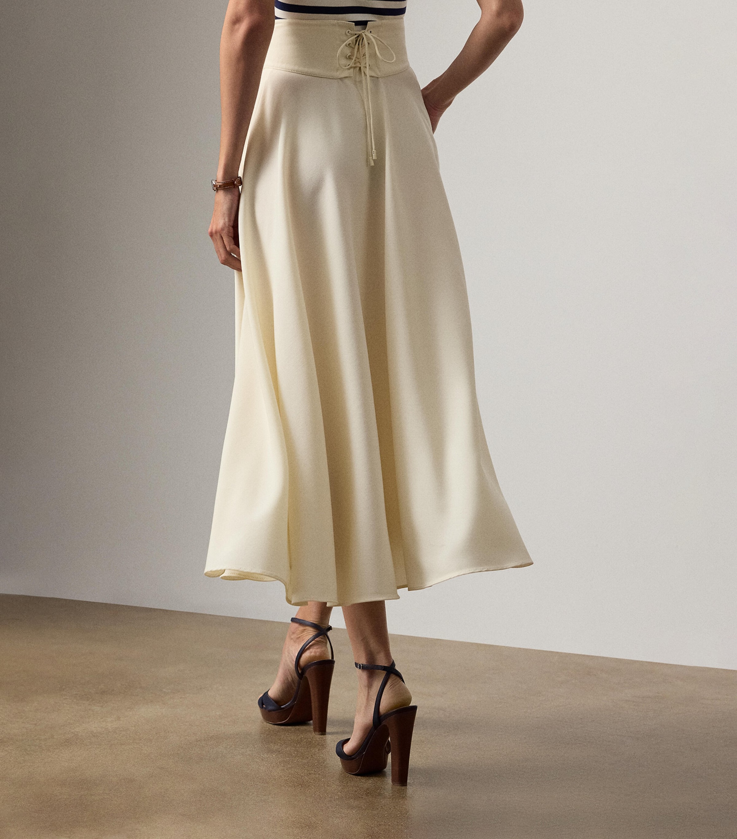 Wool Delilah Midi Skirt NATURAL-101 Image 3
