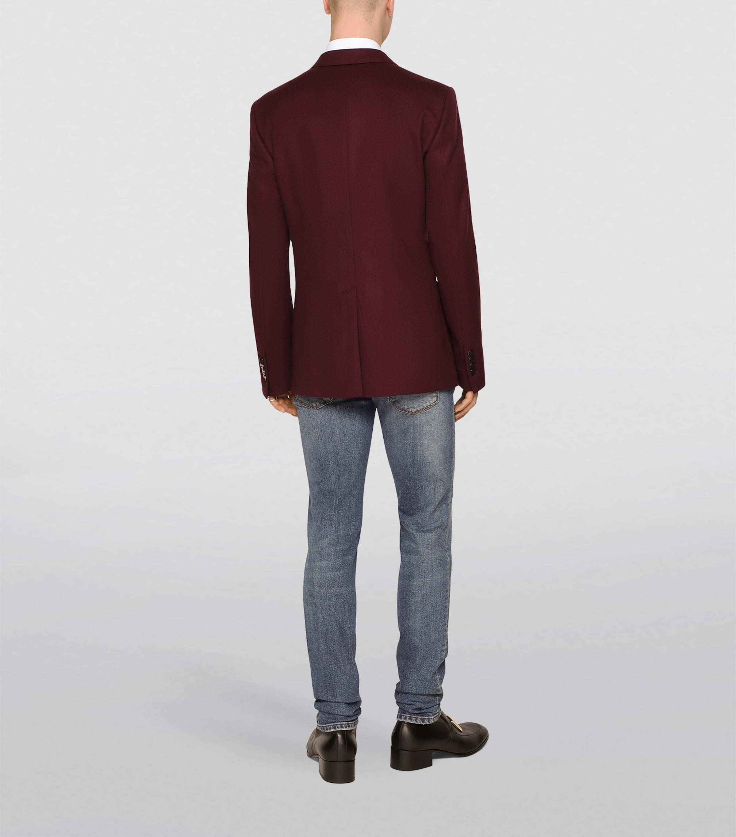 Wool-Cashmere DG Patch Jacket M5039-BROWN-DARK VIO Image 5