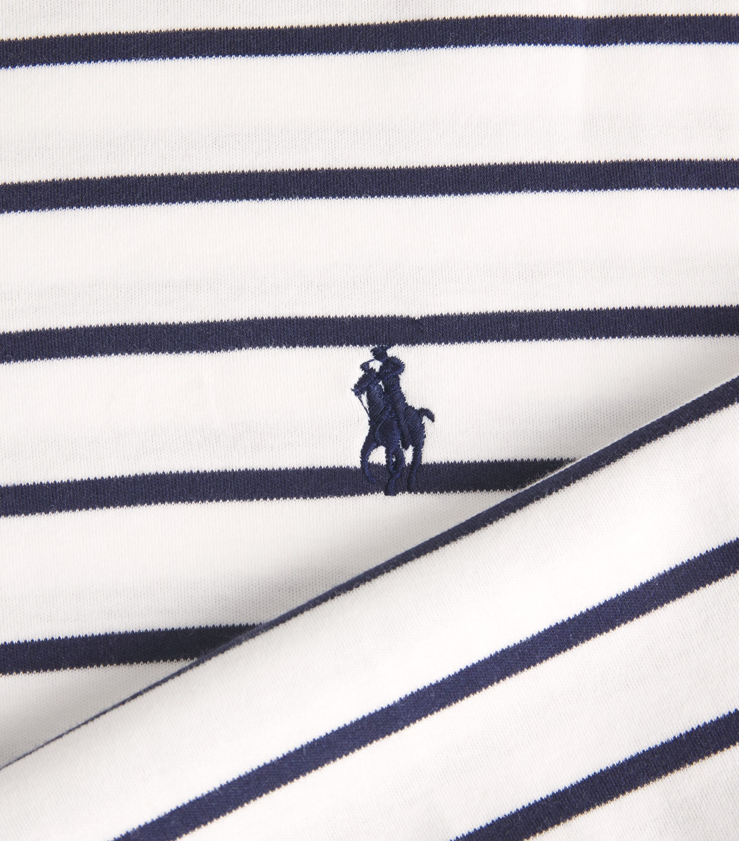 Cotton Stripe Polo Pony Slim T-Shirt WHITE/REFINED NAVY Image 5