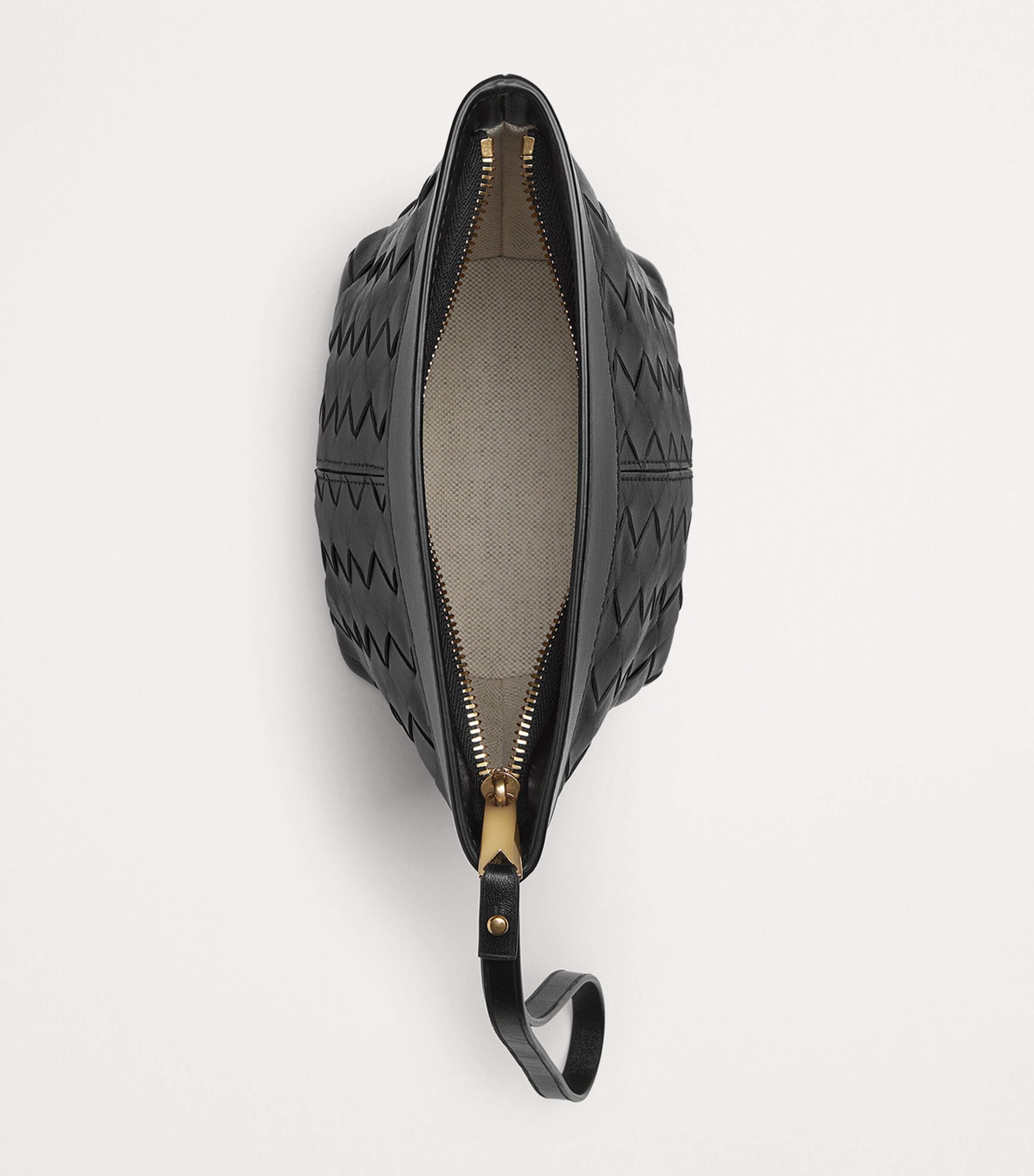 Bottega Veneta Gold Small Leather Prism Pouch | Harrods US