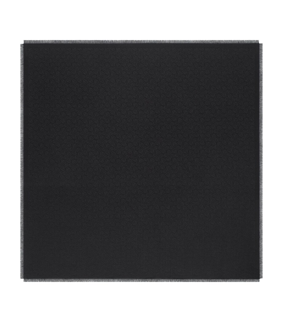Cartier Cashmere-Wool-Silk Panther Shawl Scarf Black Image 1