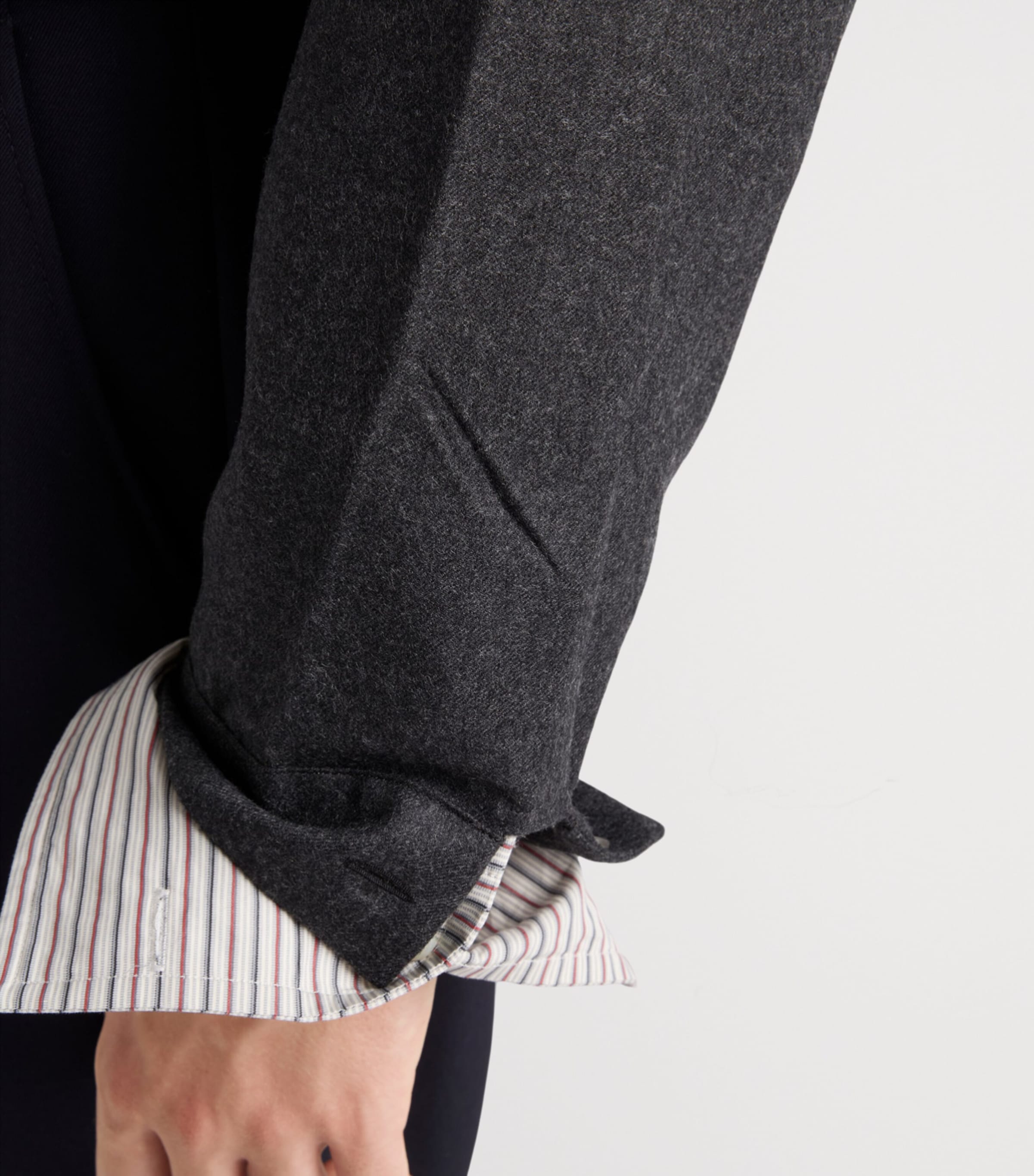 Prada Mens Wool Triangle Zip-Up Jacket Grey Image 3