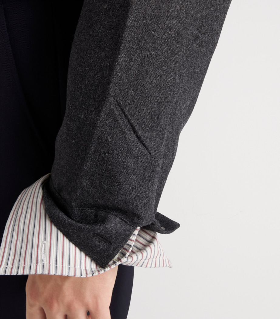 Prada Mens Wool Triangle Zip-Up Jacket Grey Image 3