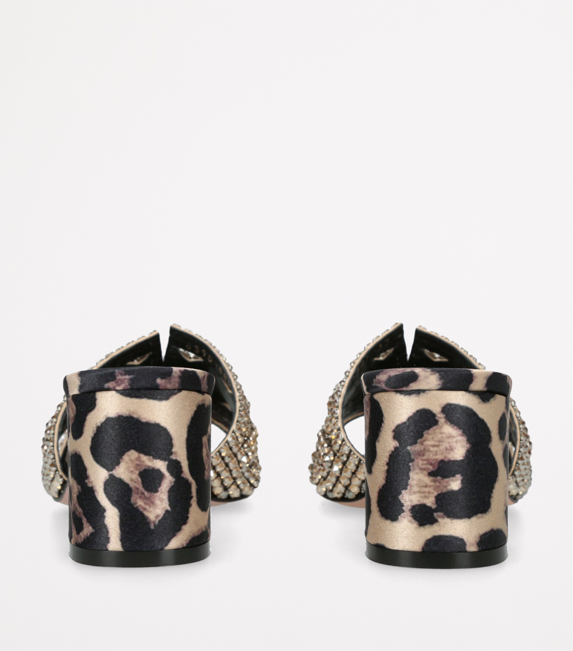 Leather Embellished Utah Heeled Mules 50 BLK/OTHER Image 2