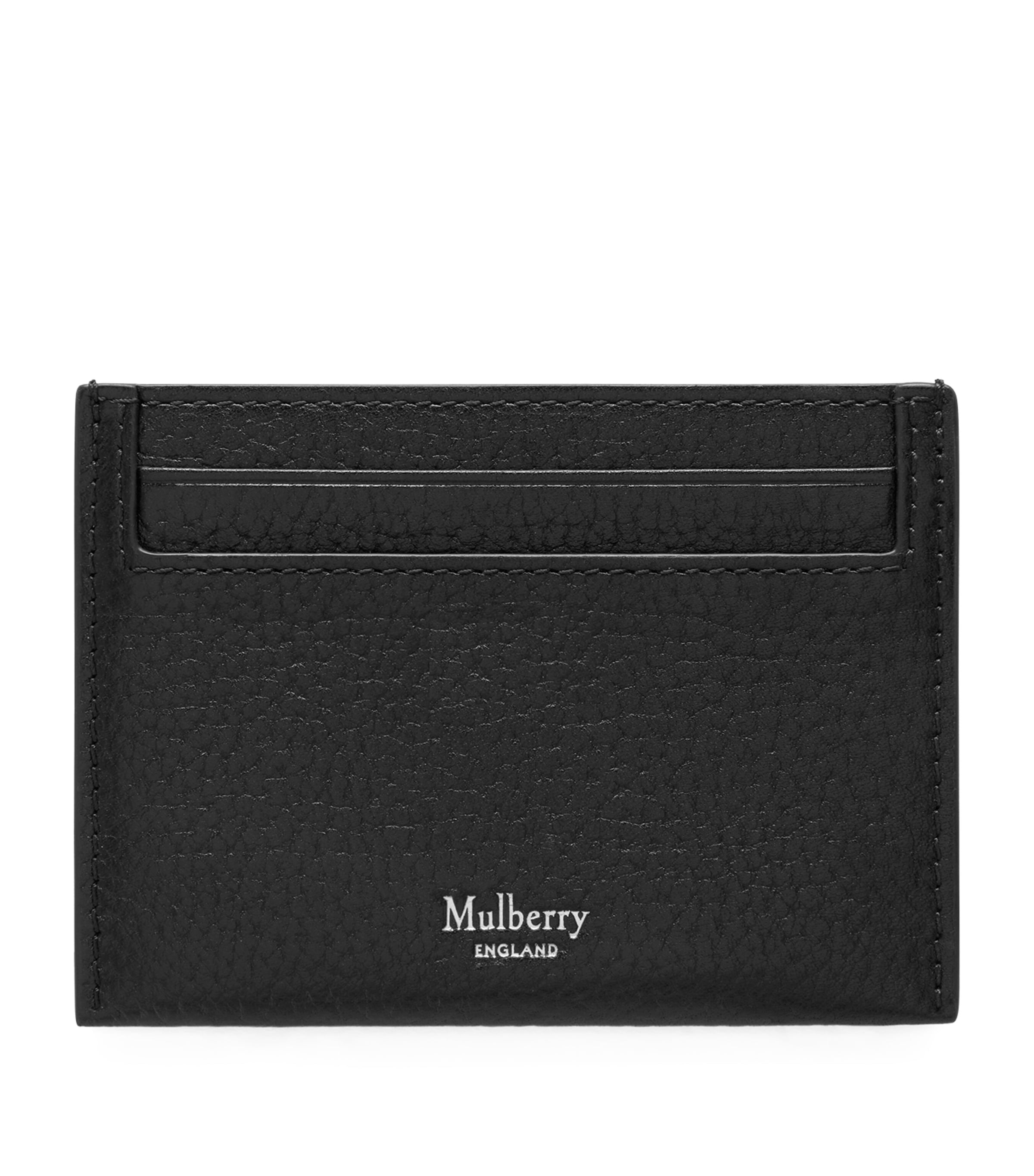 Mulberry Grained Leather Card Holder In Black