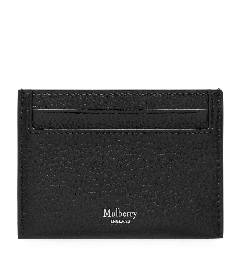 Grained Leather Card Holder BLACK Image 1
