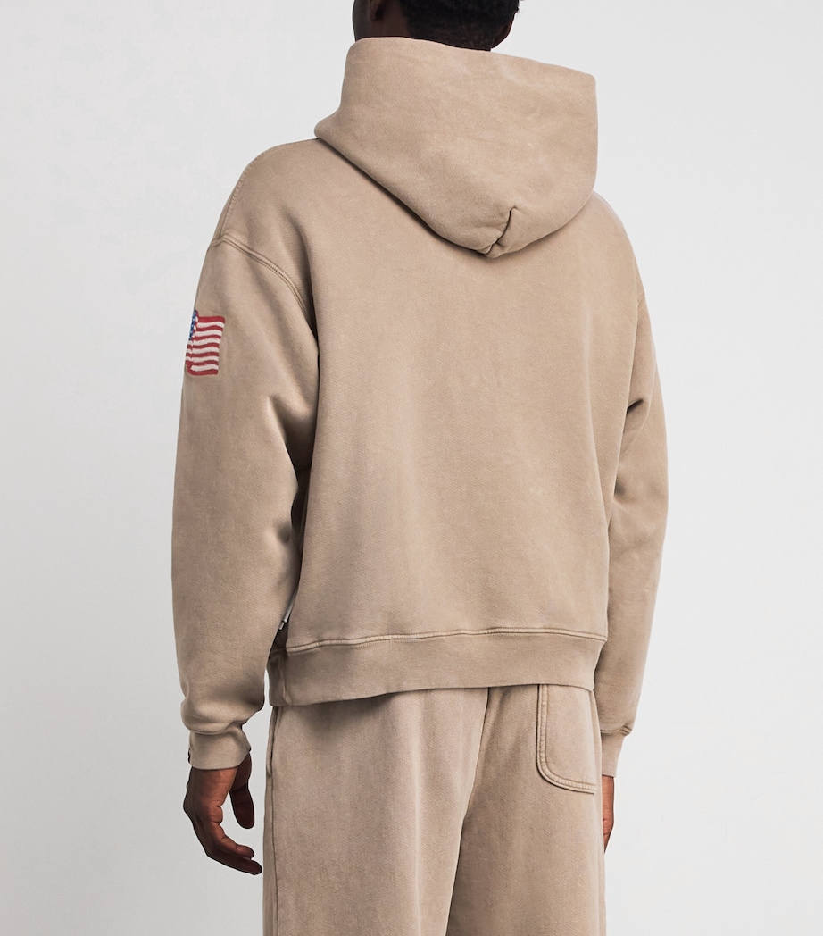 Cotton Logo Print Hollywood Hoodie TAN Image 4