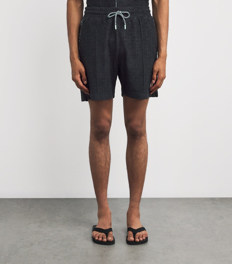 Towelling Monogram Shorts BLACK Image 3