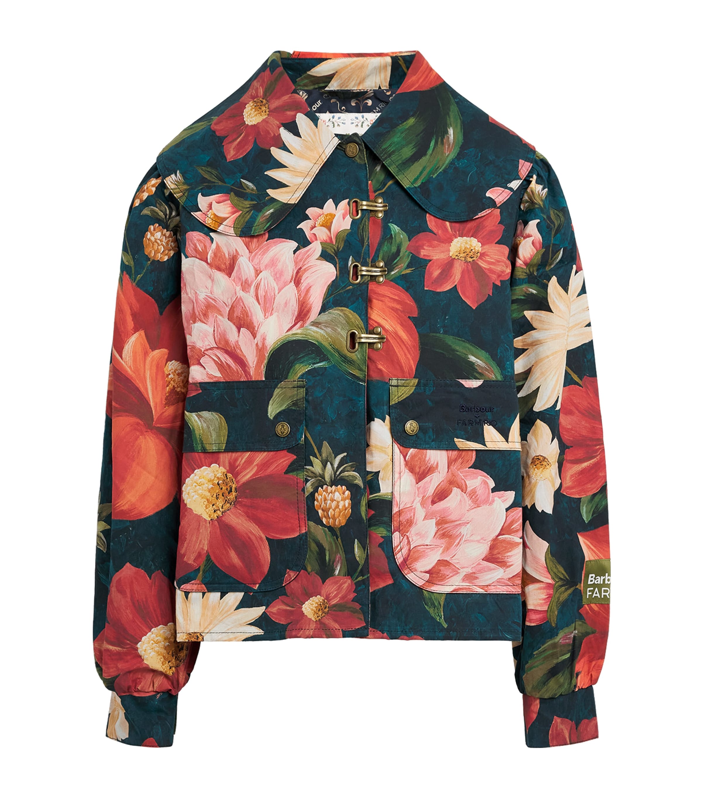 Barbour Womens x Farm Rio Cotton Floral Jacket Navy Wildflower/flow Image 1