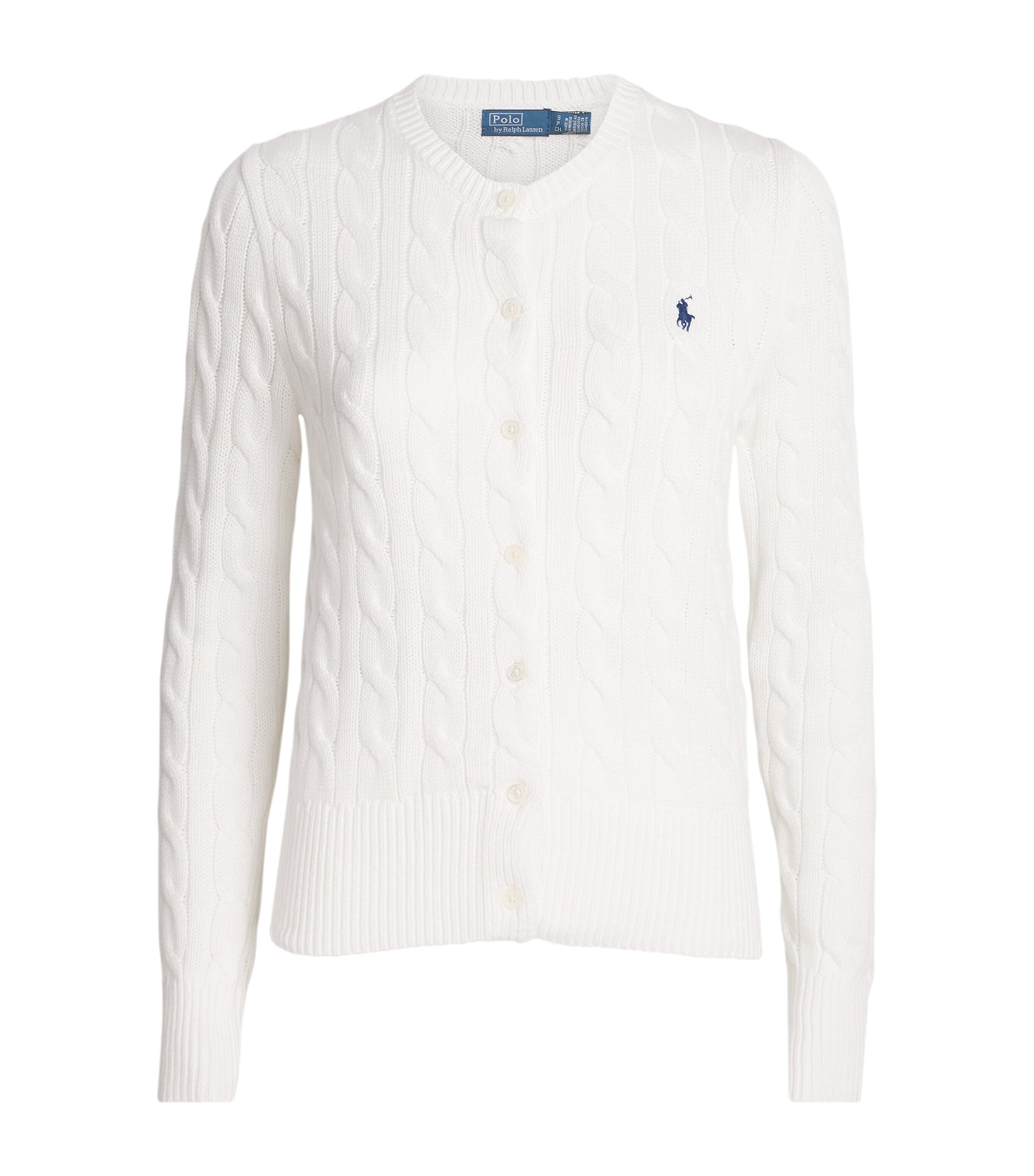 Cotton Cable-Knit Cardigan WHITE Image 1