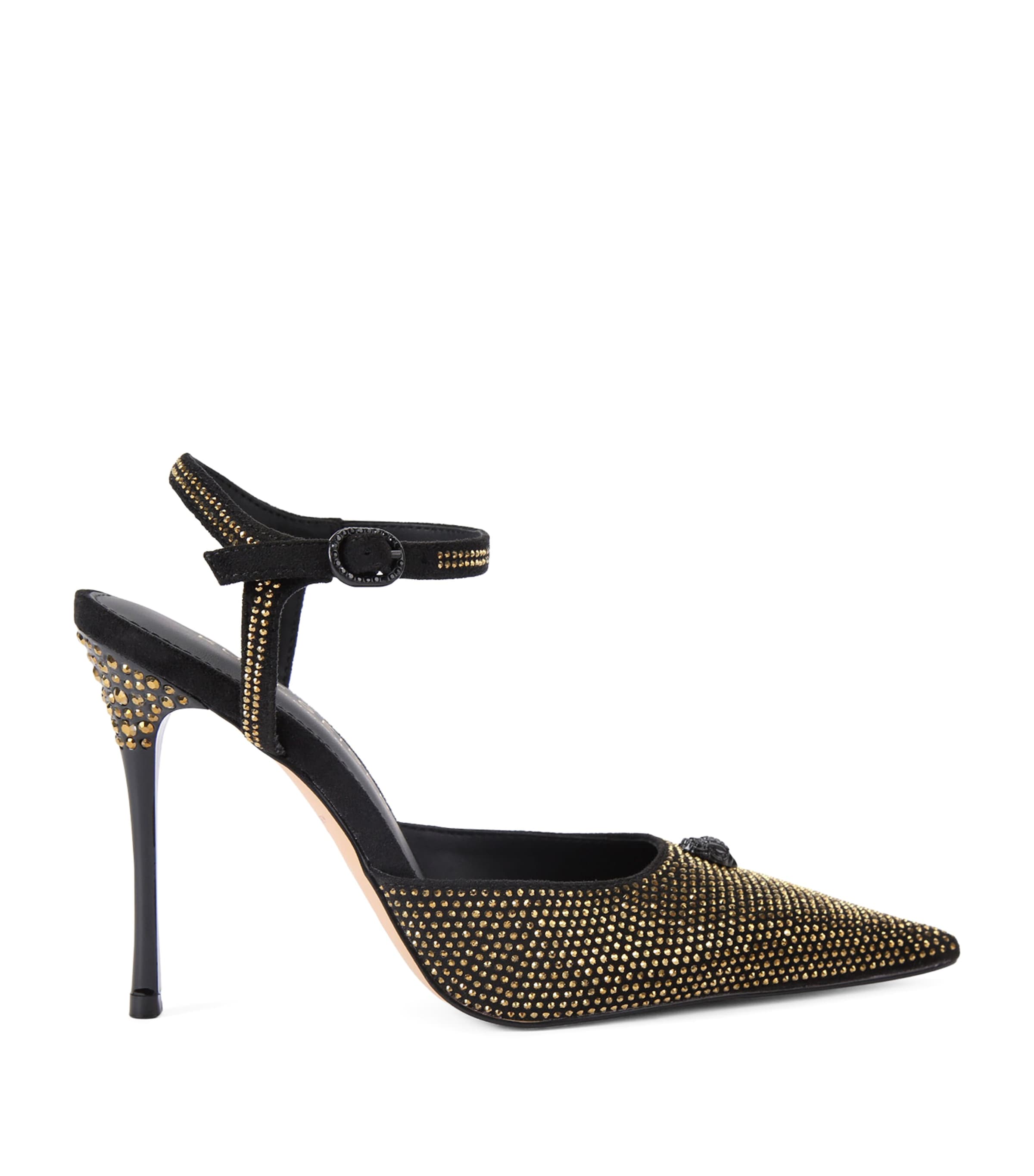 Kurt Geiger Embellished Ankle Strap Heels 105 In Brown