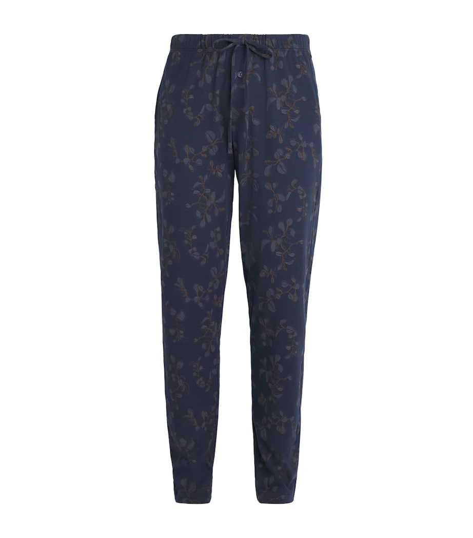 Cotton Nigh & Day Floral Sweatpants 3033 NAVY LINK LEAVS Image 1