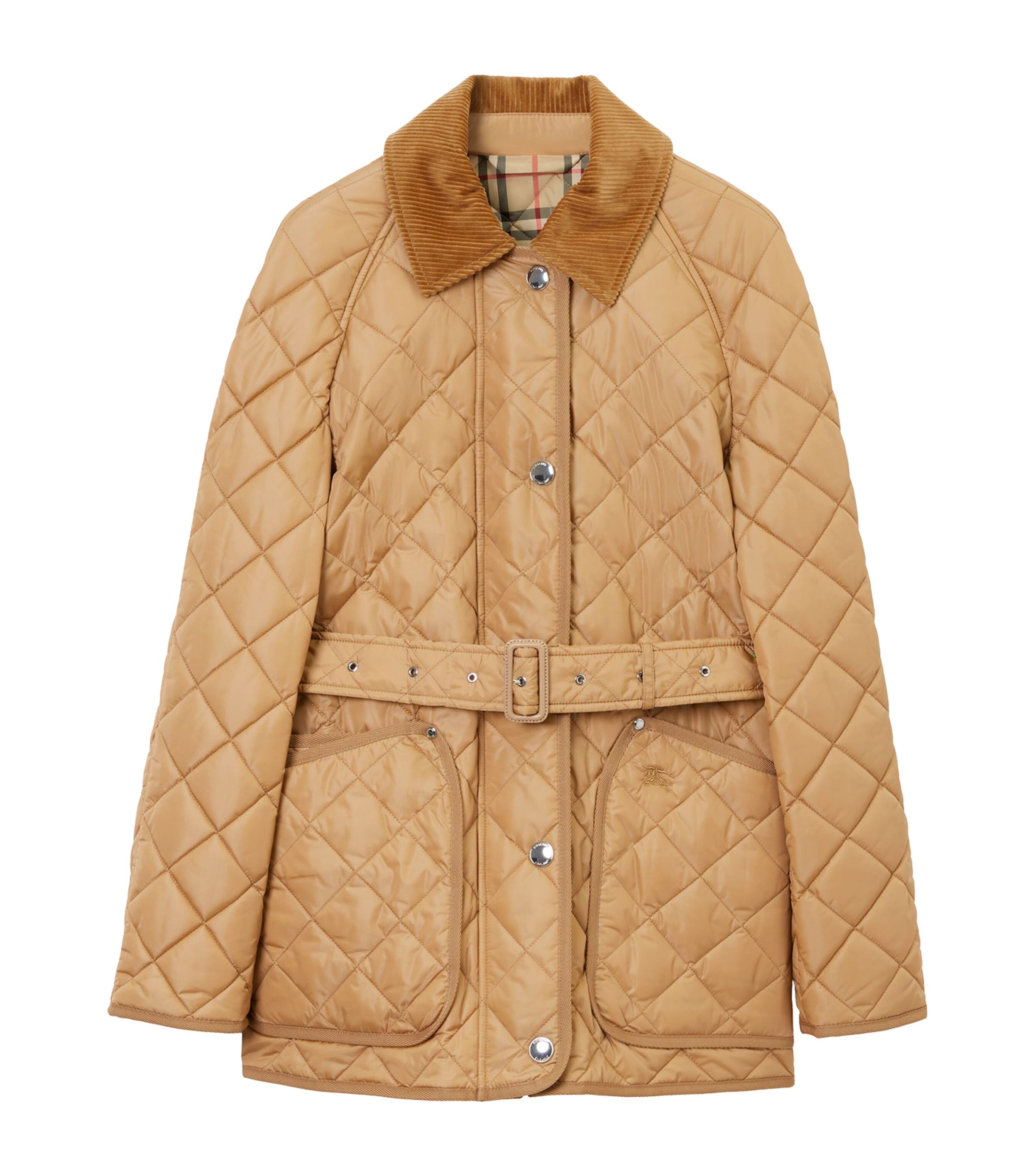 Burberry Nylon Quilted Jacket In Brown