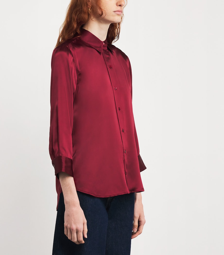 Silk Cropped-Sleeve Dani Blouse BLACK CHERRY Image 3