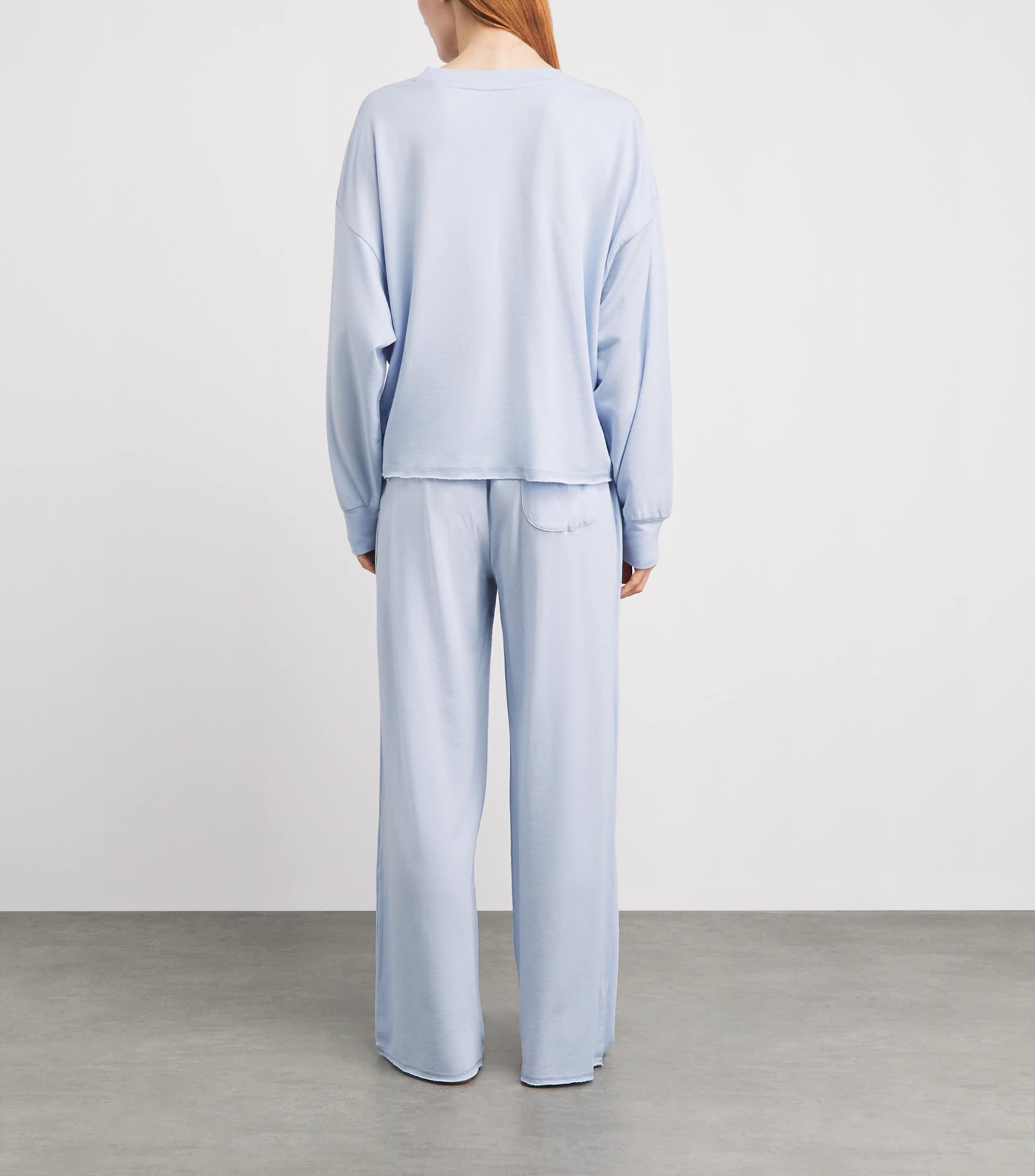 Polo Ralph Lauren Womens Terry Long Pyjama Set Xenon Blue Image 4