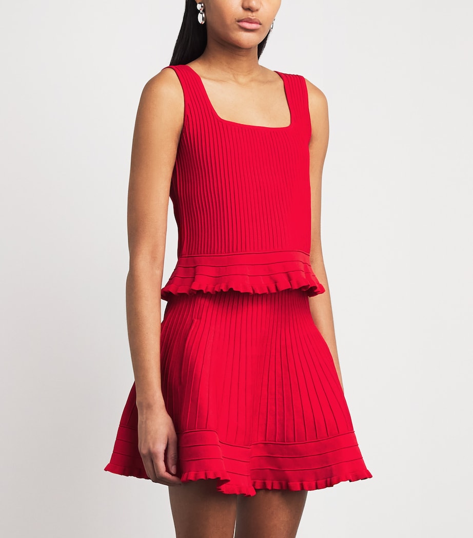 Maje Womens Ruffled Crop Top Red Image 4