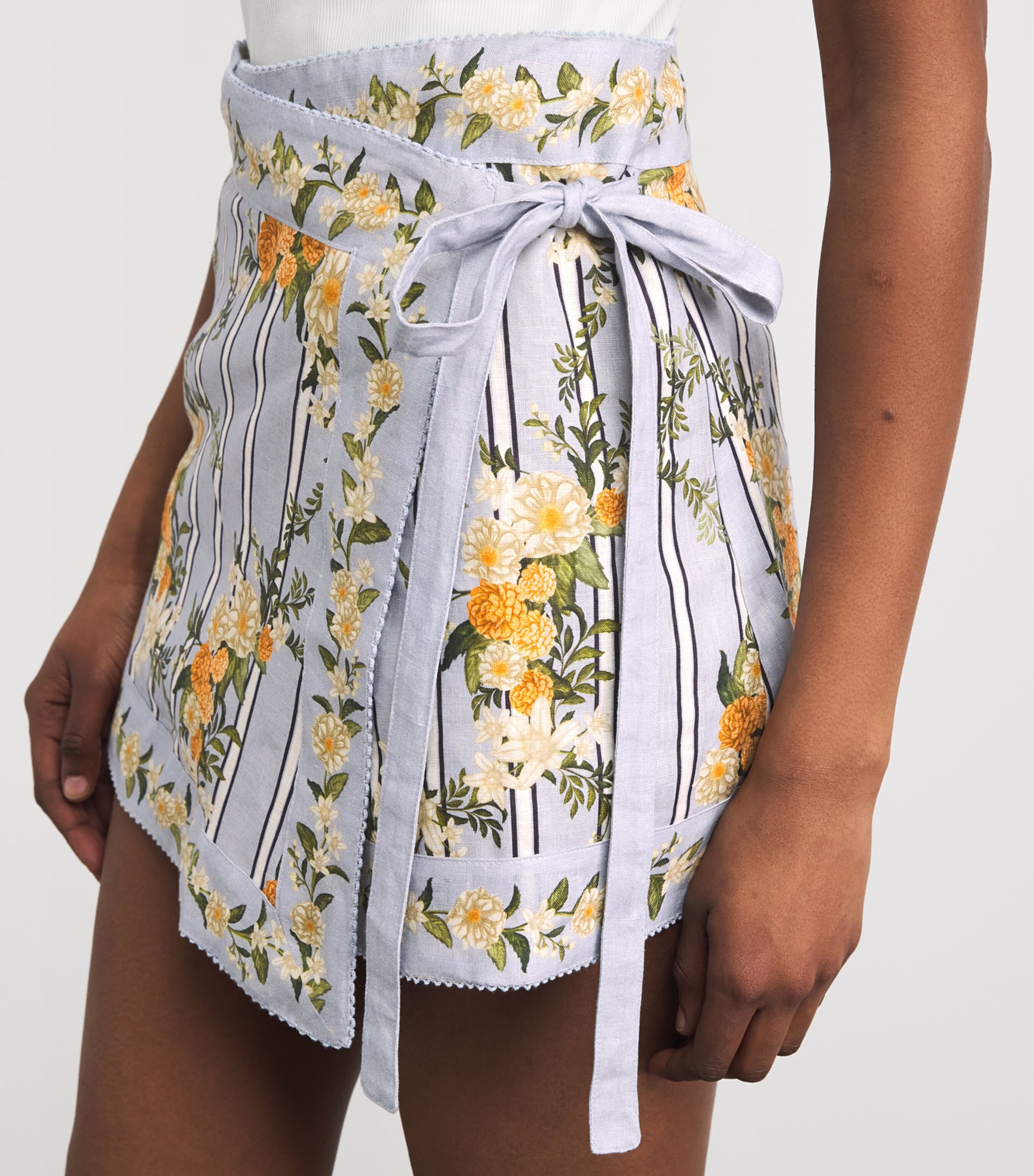 Agua By Agua Bendita Womens Linen Floral Luna Valle Mini Pareo Image 3