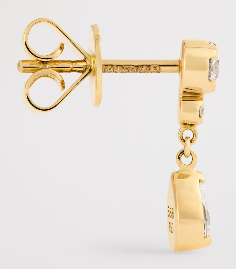 Yellow Gold and Diamond Single Drop Earring YELLOW GOLD Image 4