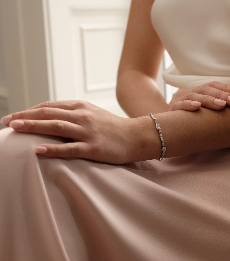 Platinum, Rose Gold and Diamond Play of Light Bracelet PLATINUM Image 2