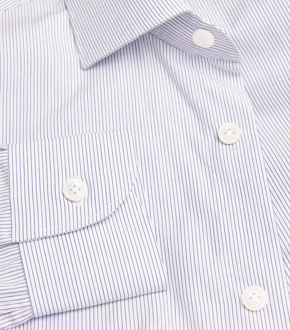Cotton Stripe Shirt BLU Image 5