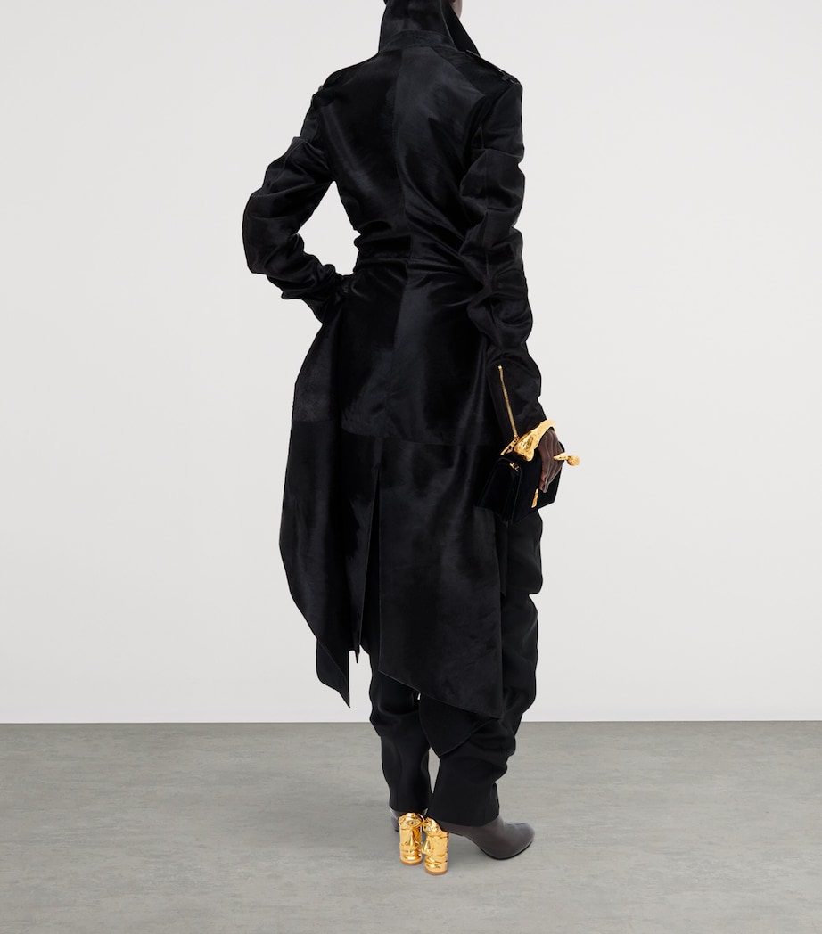 Schiaparelli Womens Calfhair Perfecto Coat Dark Brown Image 3
