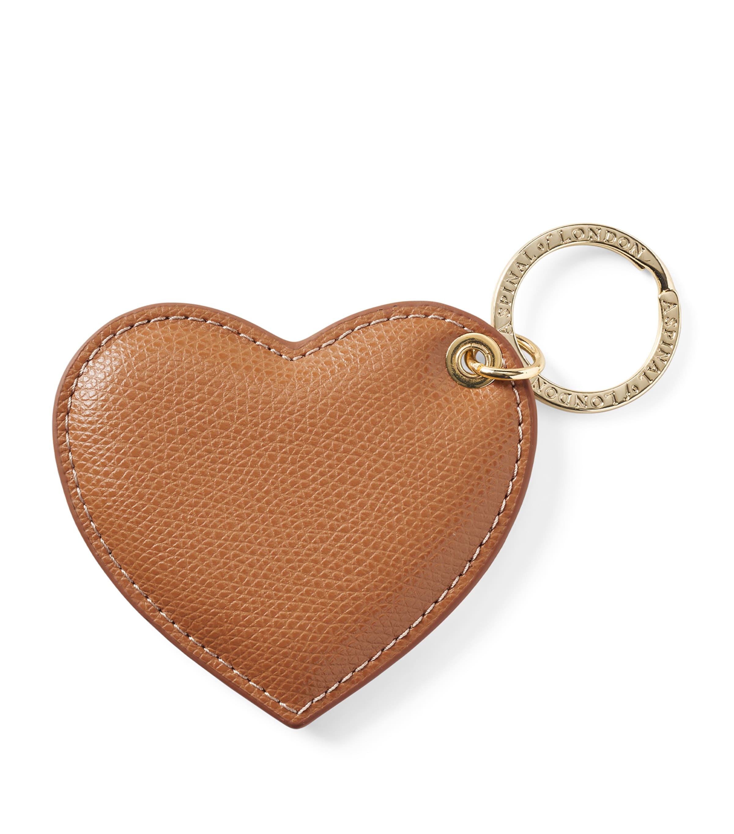 Aspinal Of London Leather Heart Keyring Caramel Image 2