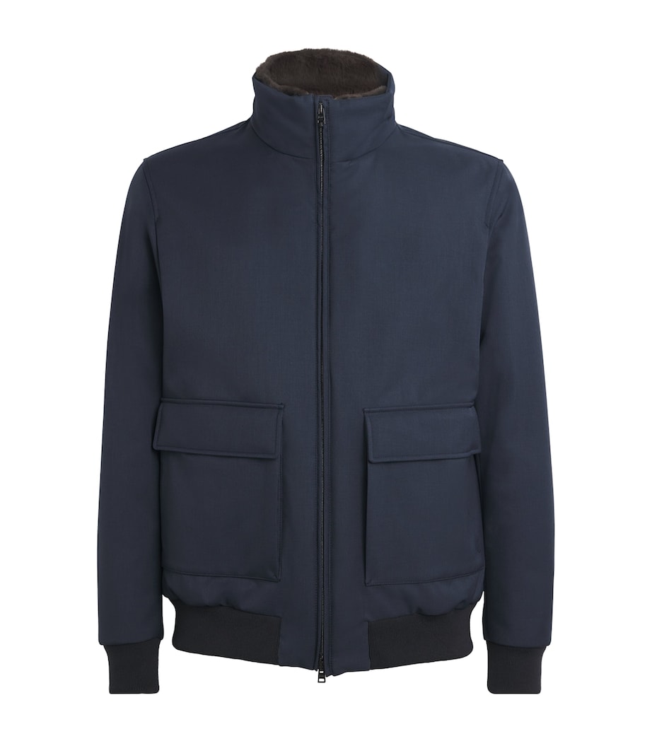 Wool Bomber Jacket 9200 BLUE Image 1