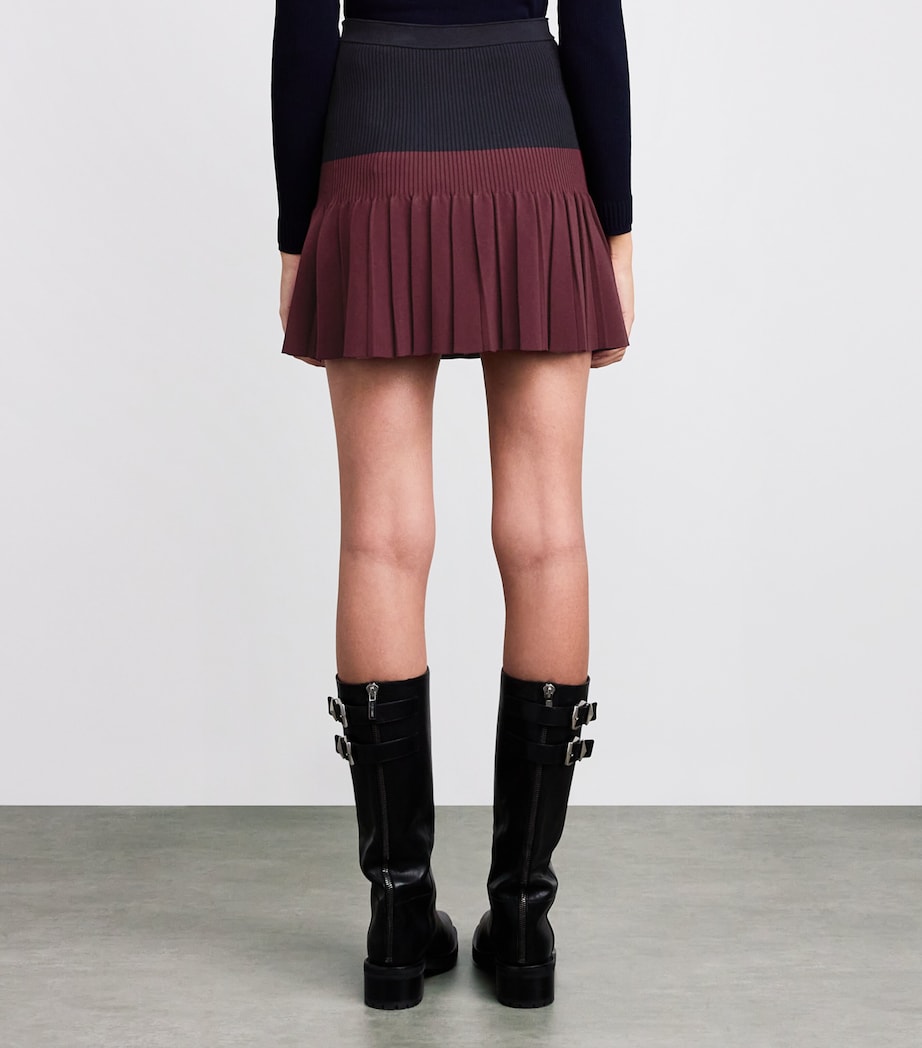 Knitted Pleated Mini Skirt NAVY BLUE Image 4