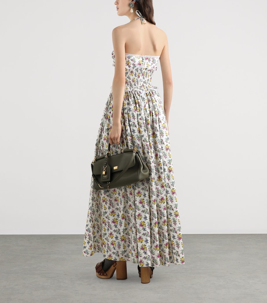 Dolce&Gabbana Womens Cotton-Blend Floral Maxi Dress Fior Image 3