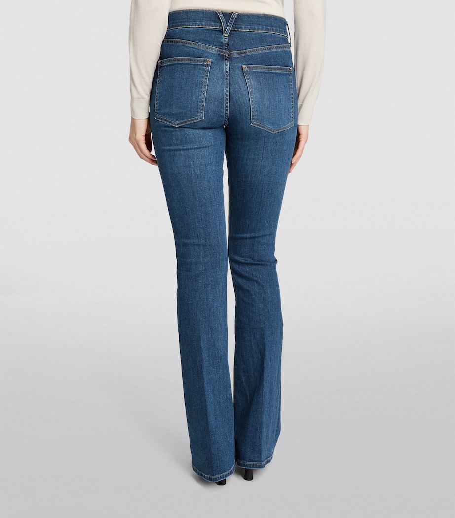 Veronica Beard Womens Beverly High-Rise Flared Jeans Bright Blue Image 3