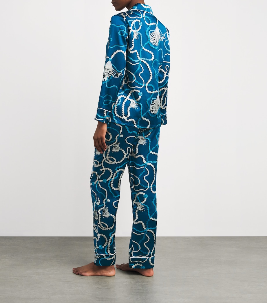 Silk Floral Lila Periwinkle Pyjama Set PERIWINKLE Image 3