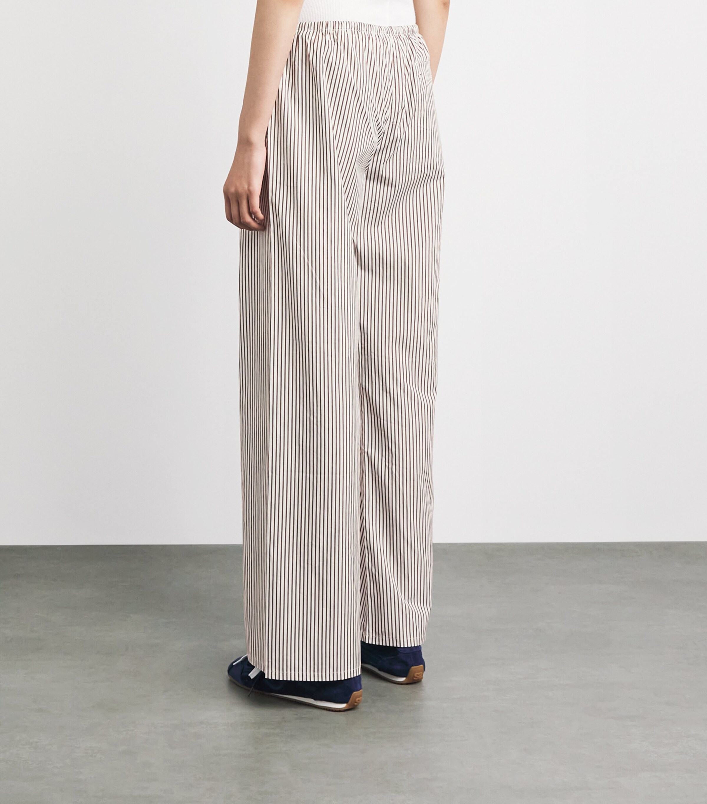 Suzie Kondi Womens Cotton Stripe Pan Trousers Truffle Stripe Image 5