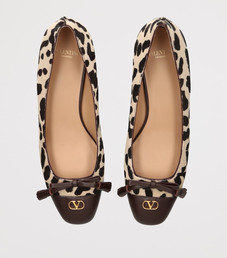 Valentino Garavani Calf Hair Leopard Ballet Flats Brown/oth Image 4