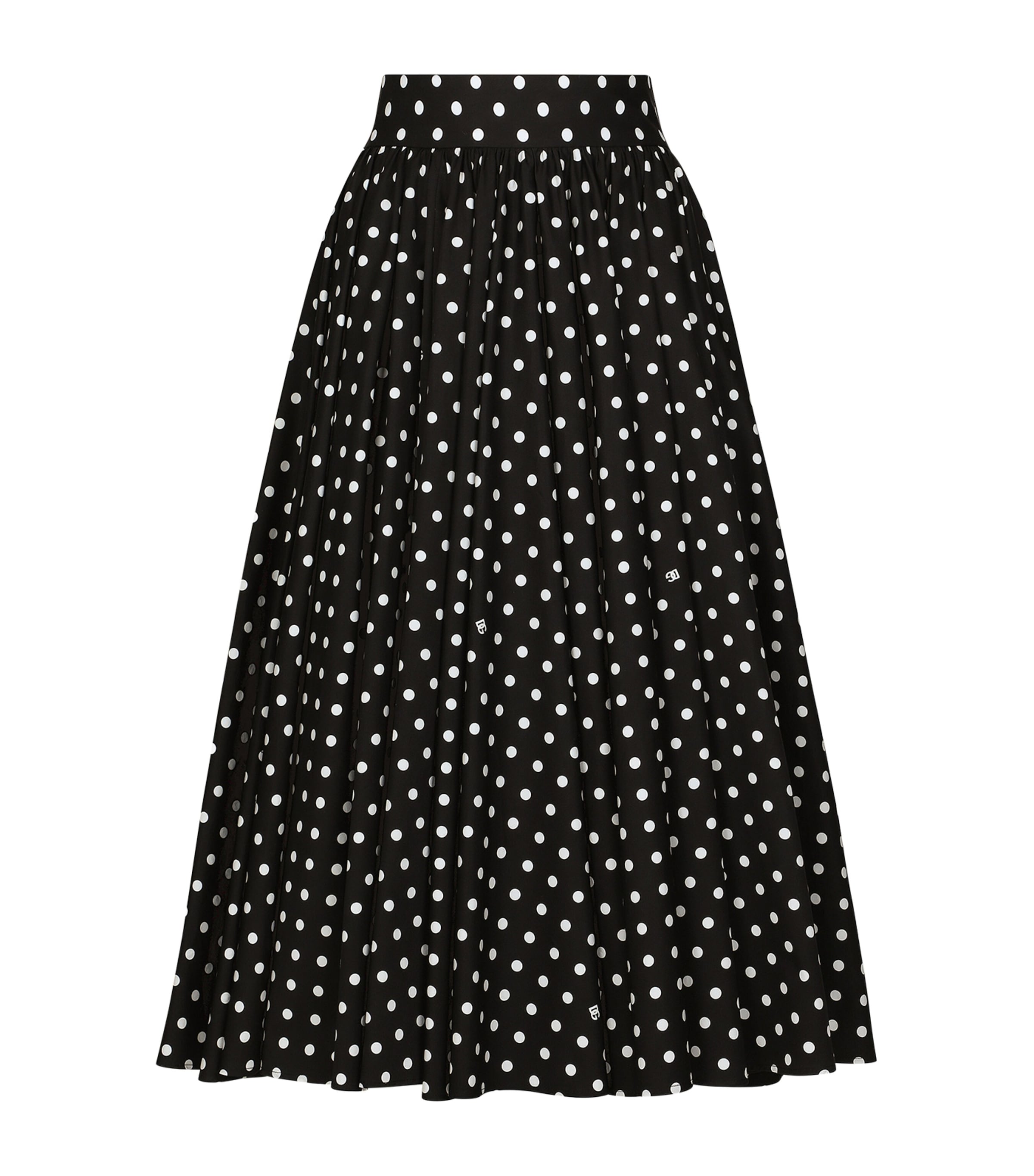 Shop Dolce & Gabbana Cotton Polka-dot Print Midi Skirt