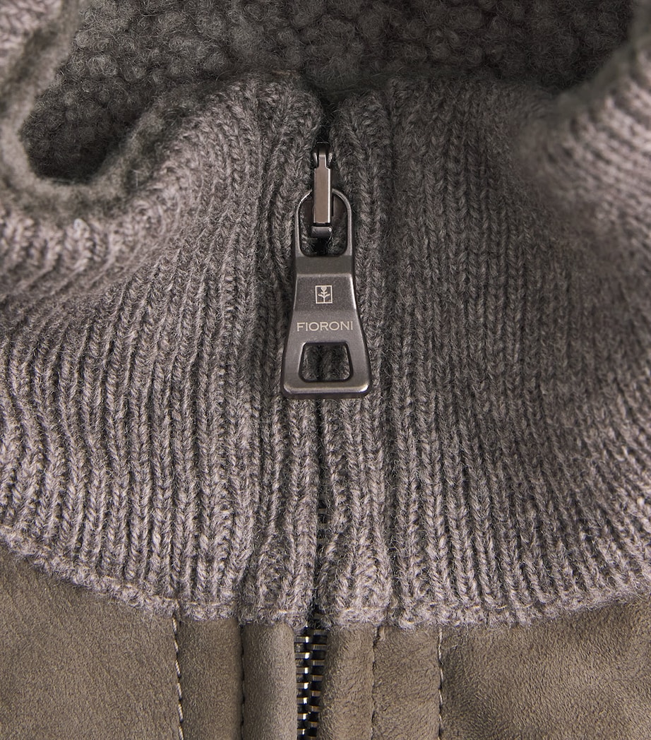 Fioroni Cashmere Mens Suede-Wool Bomber Jacket Image 6