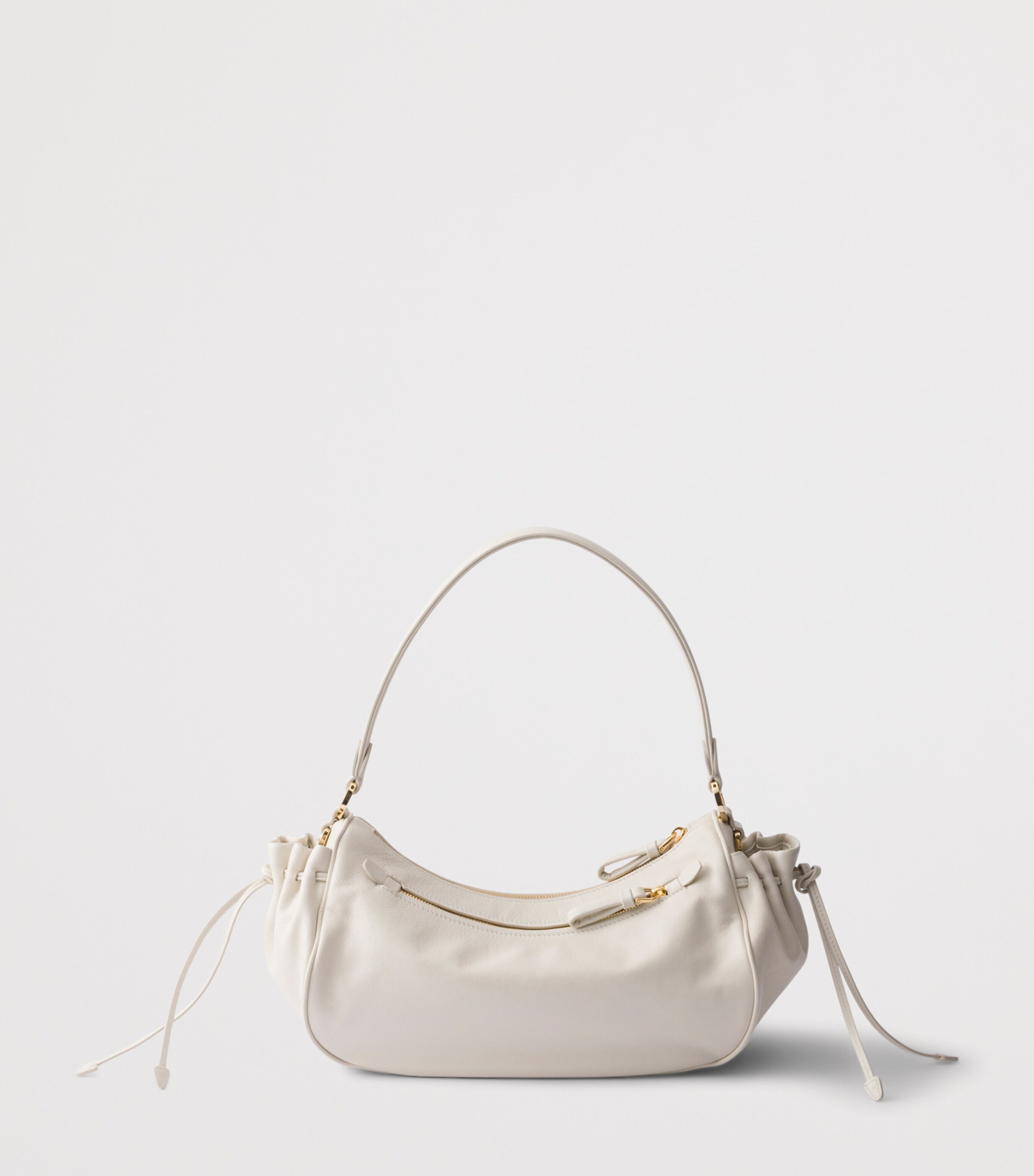 Prada Leather Shoulder Bag White Image 4