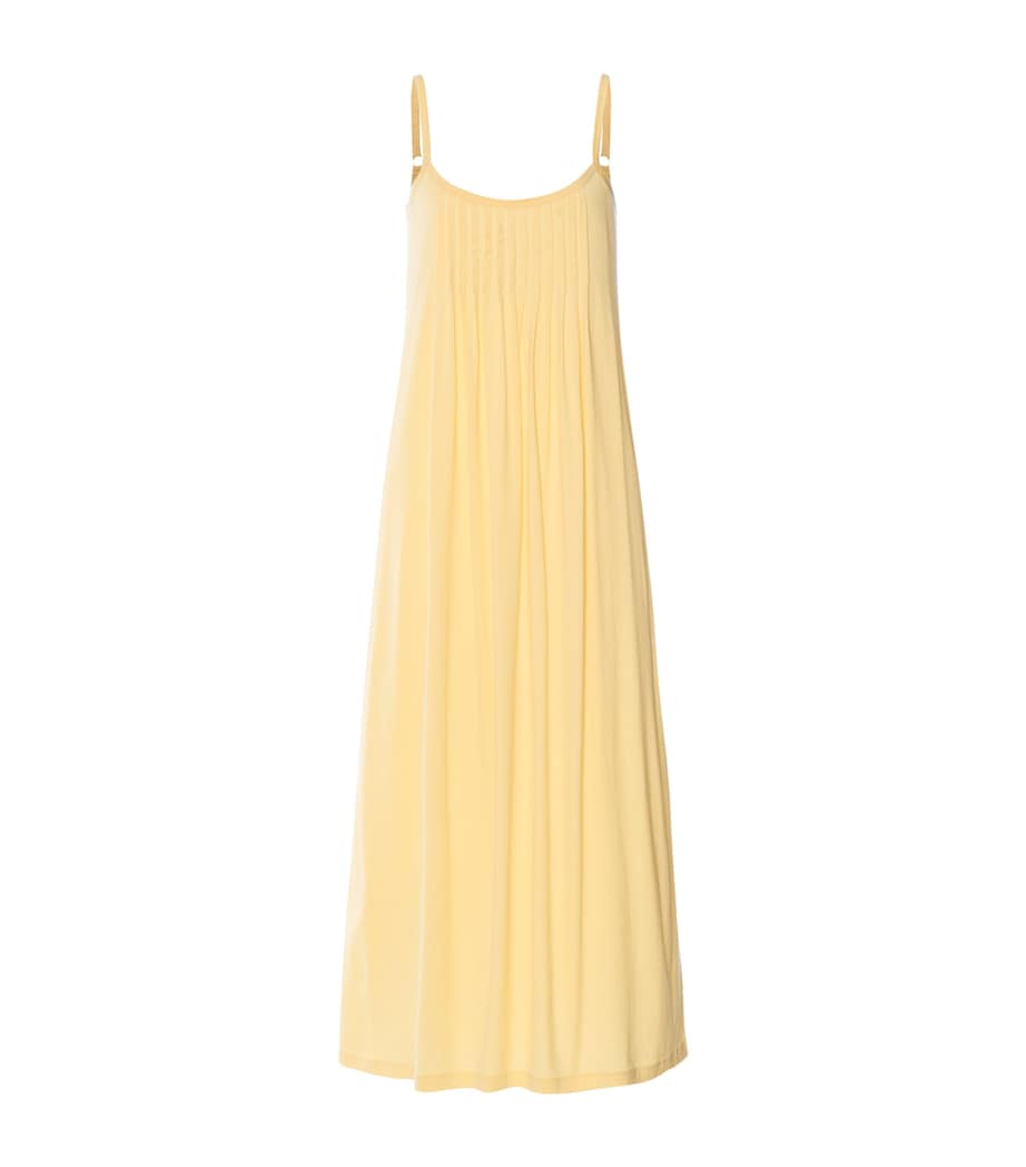 Hanro Womens Cotton Juliet Long Spaghetti Dress Vanilla Highlight Image 1